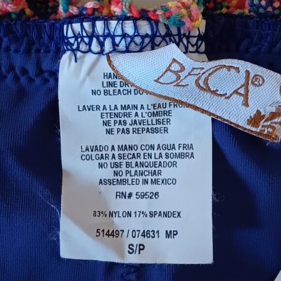 Swim Bottom BECCA Blue/Multi Colored Size S/P NEW - Picture 8 of 10